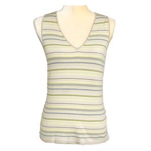 Sigrid Olsen Silk Blend Sleeveless V Neck Top Women Size Small